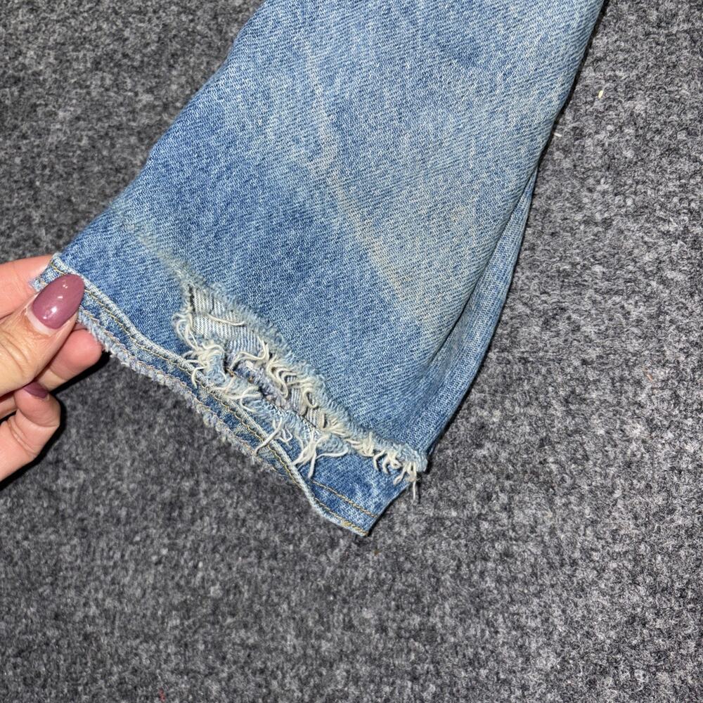 Sunbelt Denim Duster Coat Size M/L Vintage 90s Long Button Up Pockets Light Wash - Picture 6 of 7